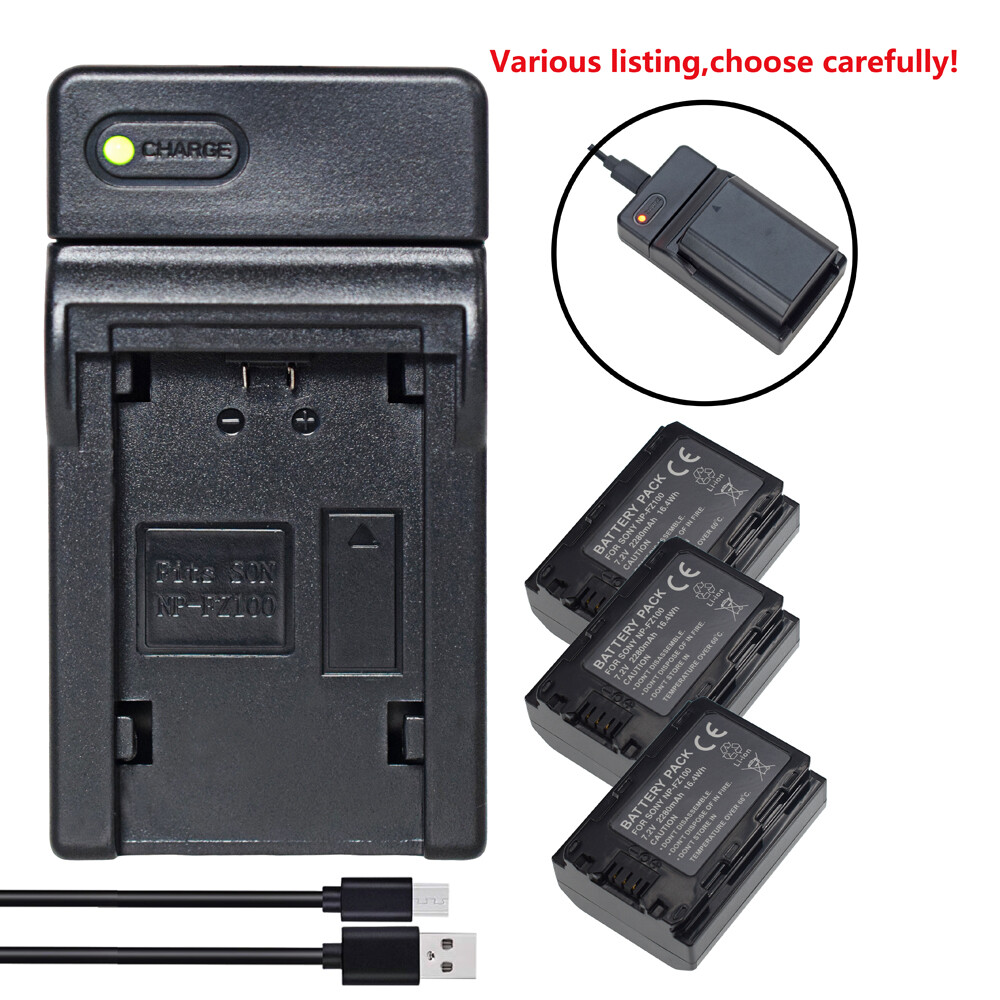 NP-FZ100 Battery or USB charger for Sony A7iii, A7iv, A7C,ZV-E1 Alpha A9 II  A9S