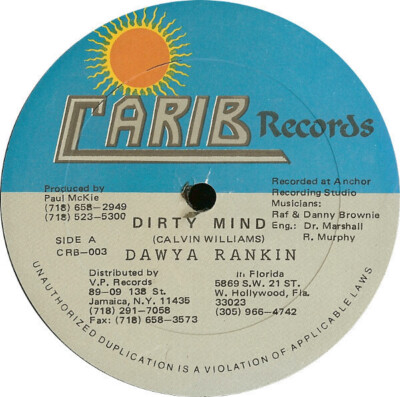Dawya Rankin Dirty Mind Vinyl Single 12inch Carib Records