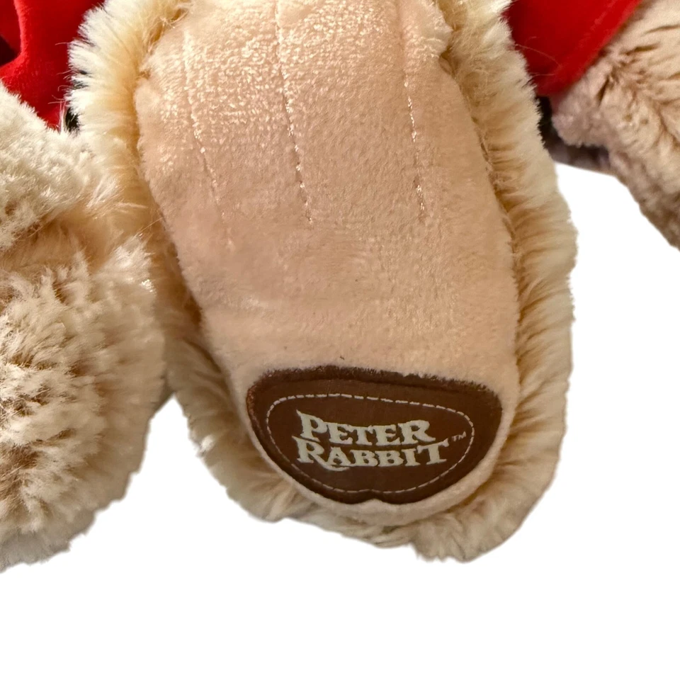 Peter Rabbit Plush Stuffed Animal Toy Red Jacket Embroidered Foot 16" - Image 4 of 4