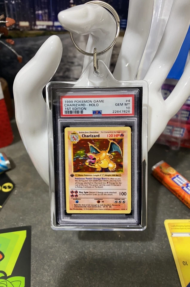Charizard Pokemon- Shadowless Mini Slab LIMITED 1st EDITION PSA Keychain - Image 3 of 4