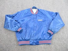 VINTAGE New York Giants Jacket Mens Extra Large Blue NFL Football Chalk Line