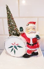 Vintage Ucagco Santa With Drum Christmas Planter 4.5x5x2 Damaged JAPAN
