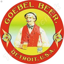 Goebel Beer Detroit,MI 11.75" Round Metal Sign
