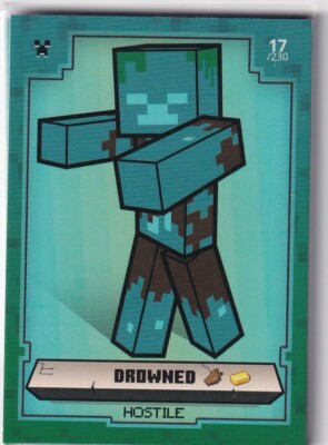 Panini Minecraft Adventure Trading Cards Karte Nr. 17 Drowned Ertrunkener