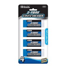 2-Tone Vinyl Eraser PVC  Latex Free Pack of 4 NEW