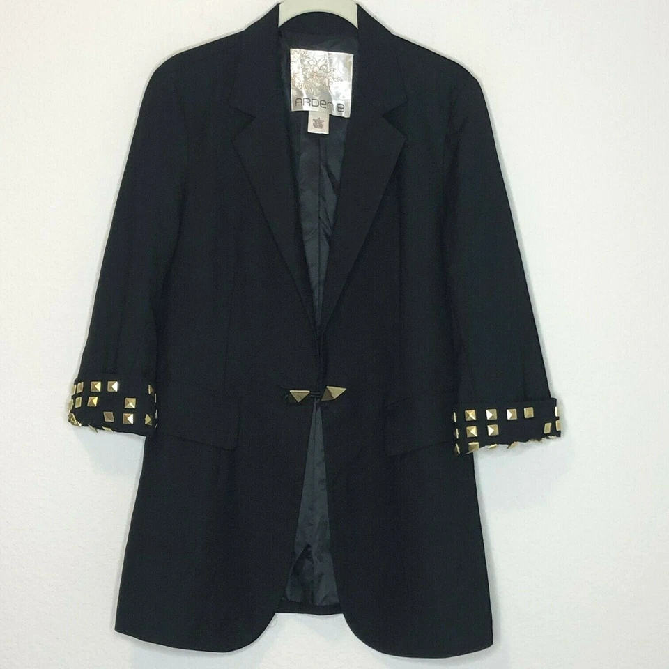 Arden B женский блейзер размер средний черный золотистый украшения карьера - Изображение 2 из 4