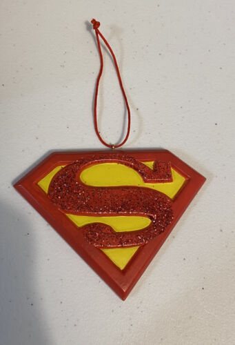 2000 Kurt Adler Superman Logo Glas Weihnachtsschmuck - Bild 1 von 2