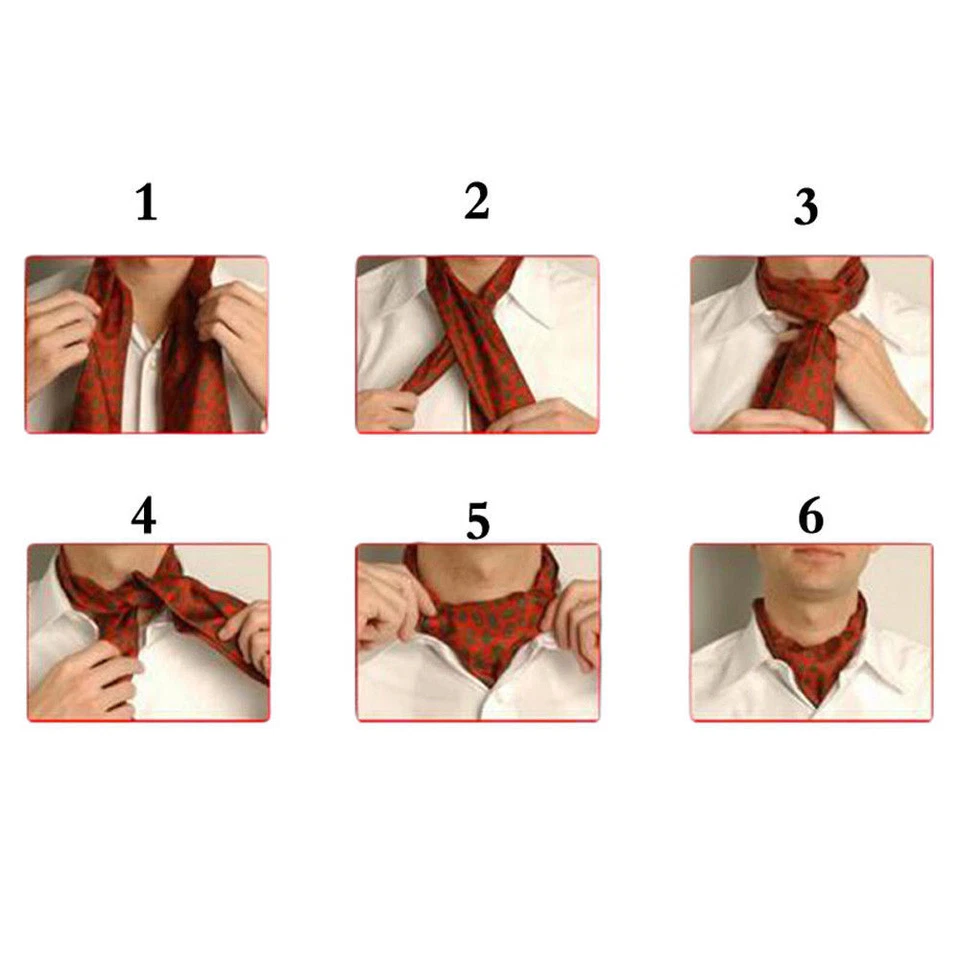 Мужчины стильный пейсли горошек цветочный галстук шарфы аскот свадебные галстуки - Изображение 4 из 4