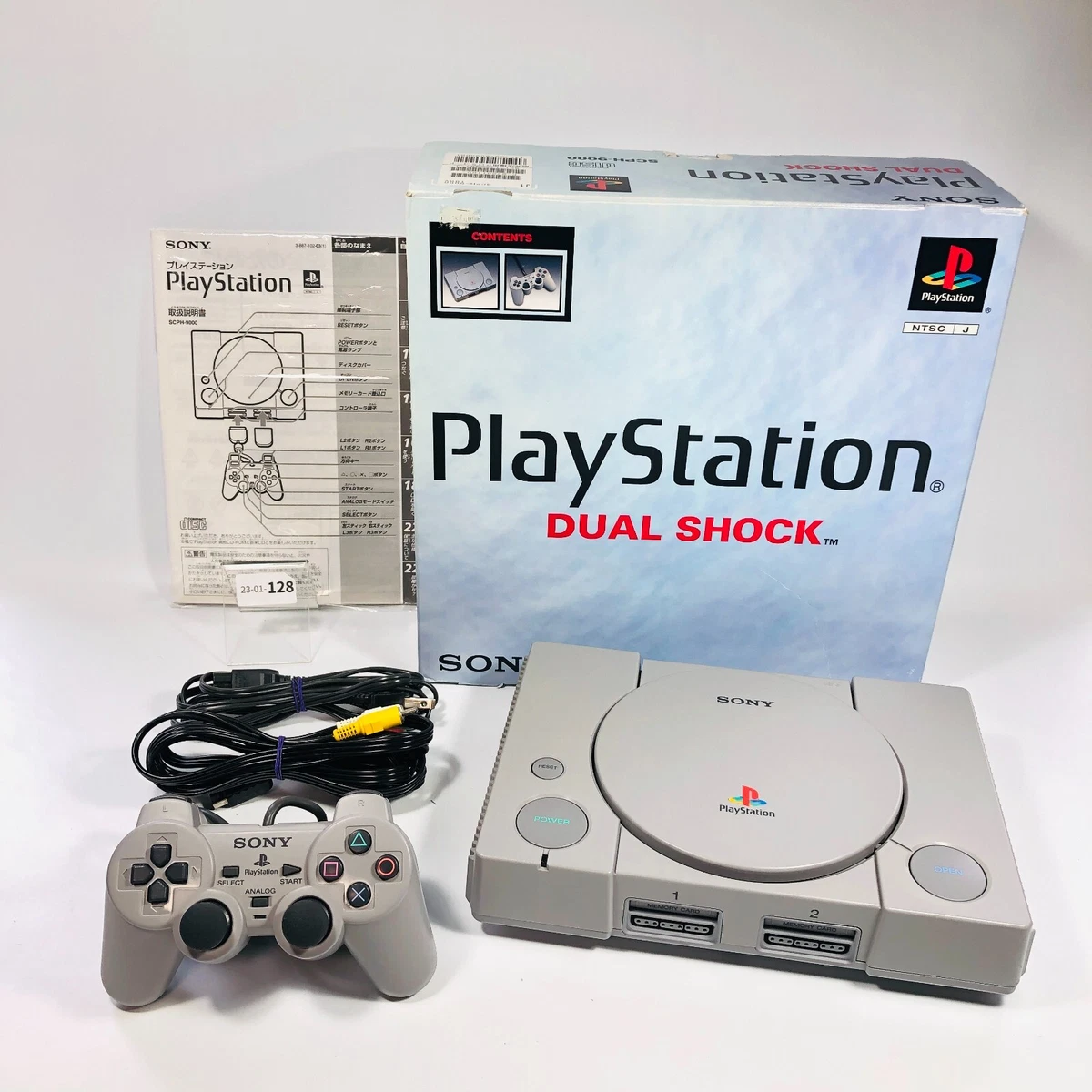[Excellent] Sony PlayStation 1 PS1 Console SCPH 9000 Box dual shock Japan  01-128