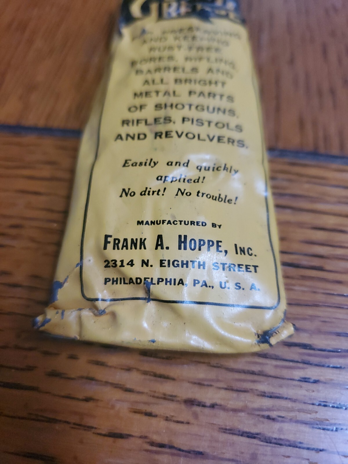 Vintage HOPPES GUN GREASE Tube. 2.5 Ounces. Opened but mostly unused