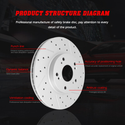 Nissan Brake Pads Oem Complete Drilled & Slotted Brake Rotor & Ceramic Pad Kit For Nissan Frontier, Xterra, Suzuki Equator Brakes And Rotors Front And Rear - Foto 10
