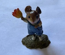 Wee Forest Folk  Mouse FB - with Flower - Same Day FREE Shipping - US Seller