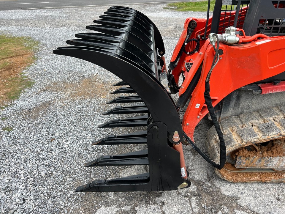 Loader Brush Rake 84'' Root Rake Clam Brush Grapple with Teeth Attachment Fits Skid Steer ...
