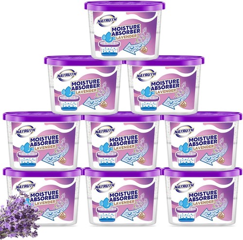 NATRUTH Moisture Absorbers with Lavender Scent,9-Pack Portable Closet Purple  - Picture 1 of 8