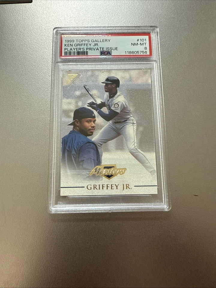 1999 Topps Gallery Ken Griffey Jr Players Private Issue 128/250 PSA 8 - Image 2 of 3