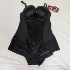 Maidenform Body Briefer Firm All Around Shapewear Bodysuit 34B Black Foam BraCup