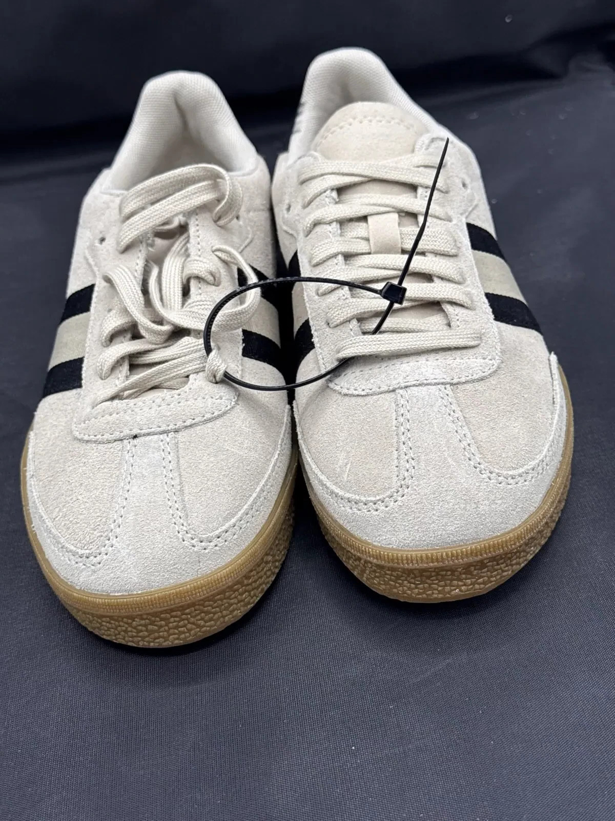 Jack Wills Newbury Womens Suede Trainers UK 5 EU 38 Beige Black Gum Retro image 2