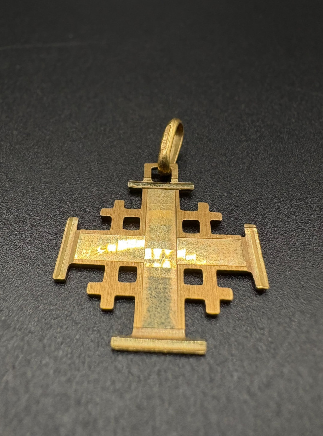 14K Solid Gold Handmade Jerusalem Cross Pendant –… - image 1
