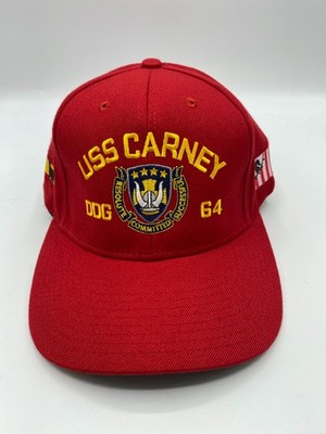 The Corps USS Carney DDG 64 ASFP Logo Red Baseball Cap Hat One Size