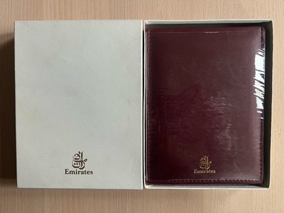 Seltener Vintage Emirates Airline Echtleder Notizblock Brandneu Versiegelt + Stift