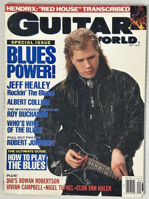 Guitar World - September 1990 - Jeff Healey cover - w/Robert Johnson Poster 