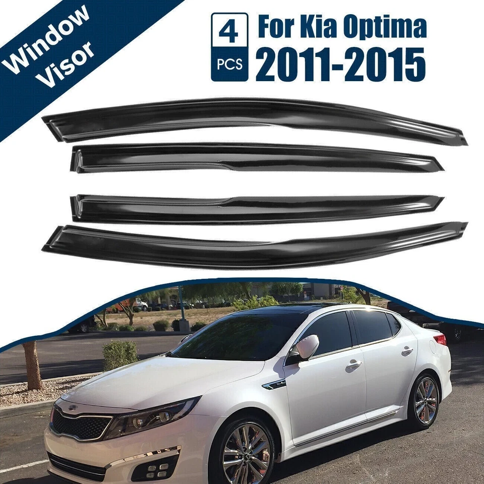 Para Kia Optima JDM Mugen 2011-2015 Estilo Ventana Ventilación Visera Sombrilla Sol Lluvia Protectores Foto 4 de 4