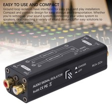 2 Channel Ground Loop Noise Isolator Sound Signal Filter Hum Eliminator 2CH