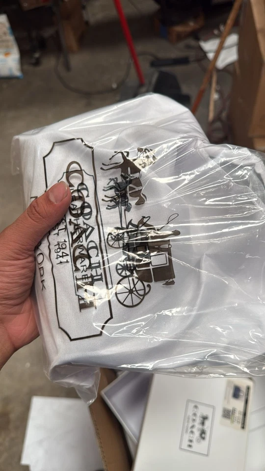 Bolso Cartera Pequeño COACH Rowan Firma Denim Lona CY699 2 Vías Azul Marrón Foto 3 de 4