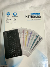 Slim Bluetooth Wireless Keyboard Rechargeable Backlit Multi-Device Black