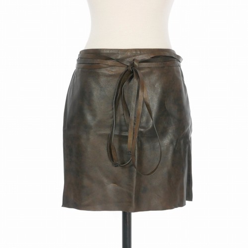Dsquared2, 【Skirts】DSQUARED2 22AW Leather Wrap Skirt Size 38 Brown S72MA0920 Domestic