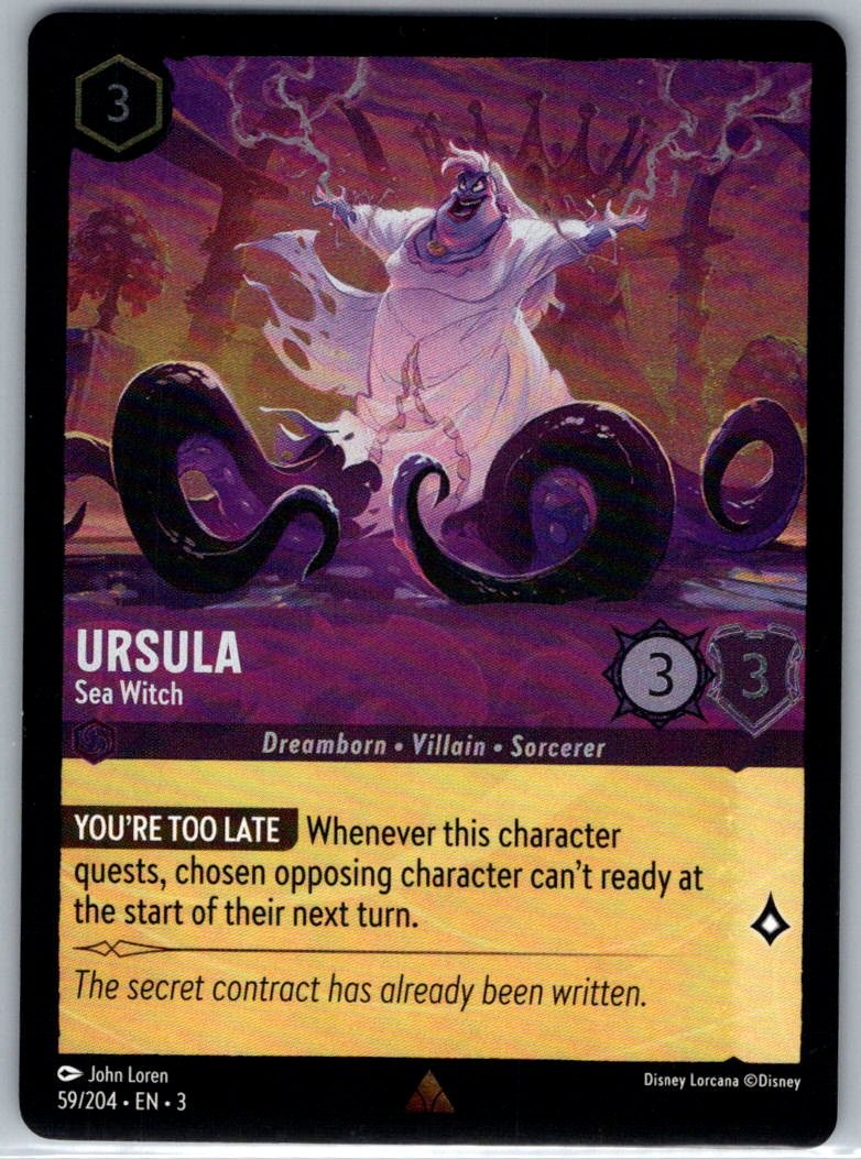 Ursula - Sea Witch - 59/204 - Into the Inklands - Lorcana Cold Foil - NM - B3G1