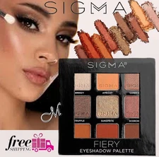 SIGMA Beauty FIERY Eyeshadow Palette* -9 Bold Shimmer & Matte Hues 64.2g NIB $36