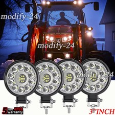 4x Round 3 White Led Work Light Headights Fit John Deere Kubota Kubota Tractor
