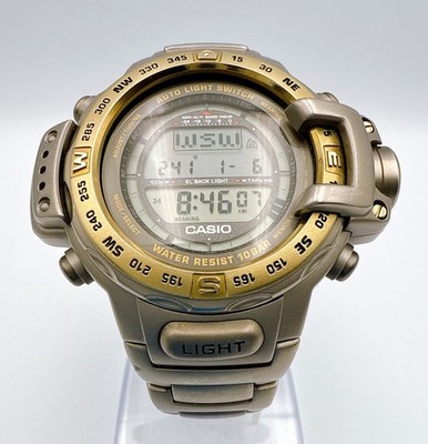 CASIO PRO TREK PRT-4000 Full Titanium Watch Triple Sensor Wrist