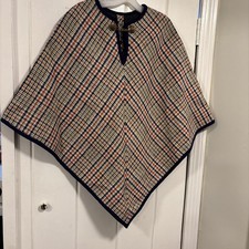 Vintage Women  s wool plaid Unbranded Cape/ Poncho/Shawl One Size Grannycore