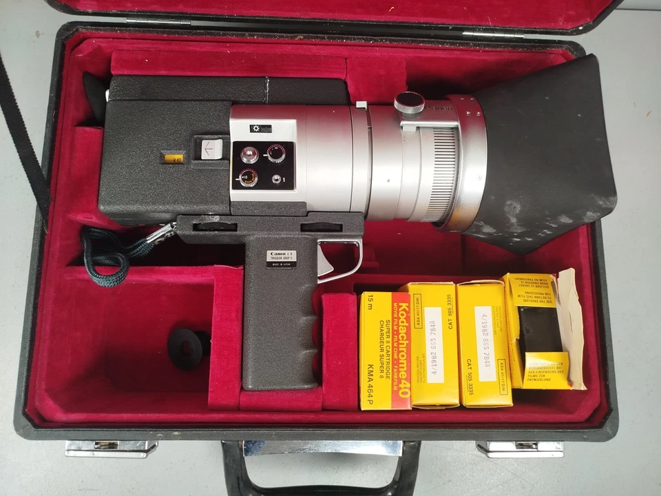 CANON C-8 CAMERA SUPER 8 Auto zoom 1218 Mallette Kodachrome 40 (1982) Video Q5 - Photo 2/4