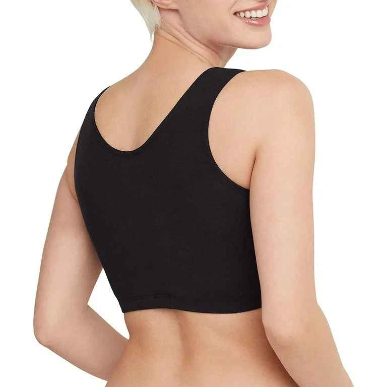 2 - 3 Pack Comfort (6 Bra Total) Flex Fit Scoop Crop Bralette Black Size XL - Image 3 of 4