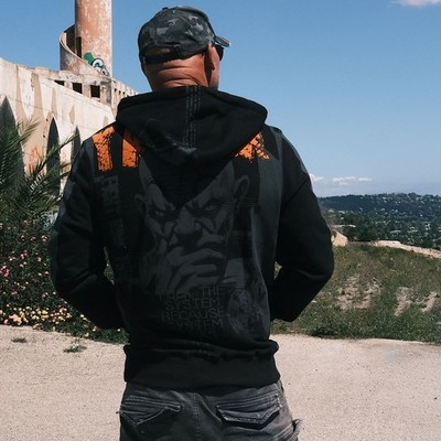 Neuer Yakuza Herren System Allover Kapuzenpullover - Schwarz