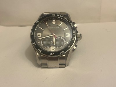 VICTORINOX CHRONO CLASSIC 1/100 SEC QUARTZ CHRONOGRAPH-REF 241618-ST STEEL-F.W.O