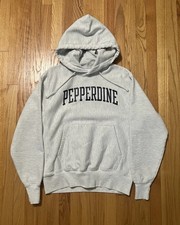Pepperdine University Champion Reverse Weave Hoodie Ash Gray Size Medium