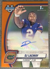DJ Lagway 2024 Bowman Chrome 1st Prospect Orange Refractor Auto /25 RC Baylor QB