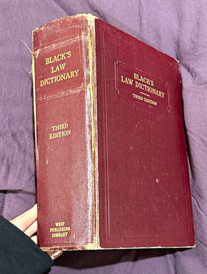 Black's Law Dictionary 3rd Edition 1933 Hardcover Henry Campbell Black West