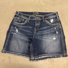 Vintage y2k Women's Silver Jean Shorts