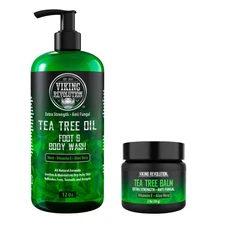 Viking Revolution Skin Cleaning Agent Tea Tree Kit for Men - Oil... 