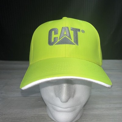 Caterpillar CAT Equipment Hi-Vis Safety Yellow Neon Green Reflective Hat Cap New