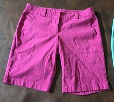 1 Ann Taylor Boardwalk Shorts Sz 6 Teal Green Or Magenta Purple 10.5" Inseam