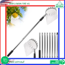 Fruit Picker Pole with Big Non-Woven Basket Telescoping, Adjustable 11.5FT. Pole