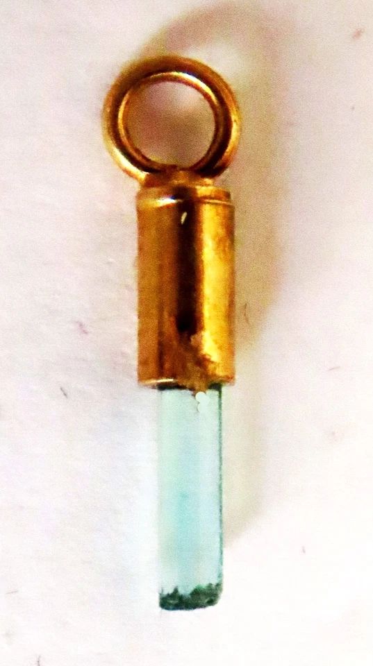 ciondolo in argento 925 con bagno oro18k con vetro tormalina verde - Immagine 3 di 4