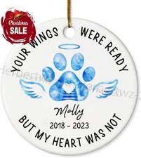 Personalized Pet Memorial Ornament - in Loving Memory Christmas Ceramic Ornam...