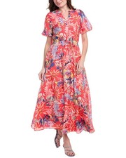 Vince Camuto Puff Sleeve Maxi Dress Women's Pink S